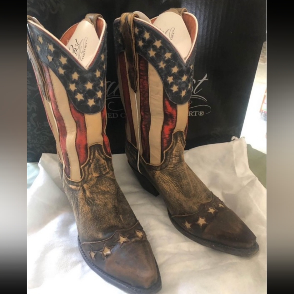 Dan Post American flag leather boots size 8.5